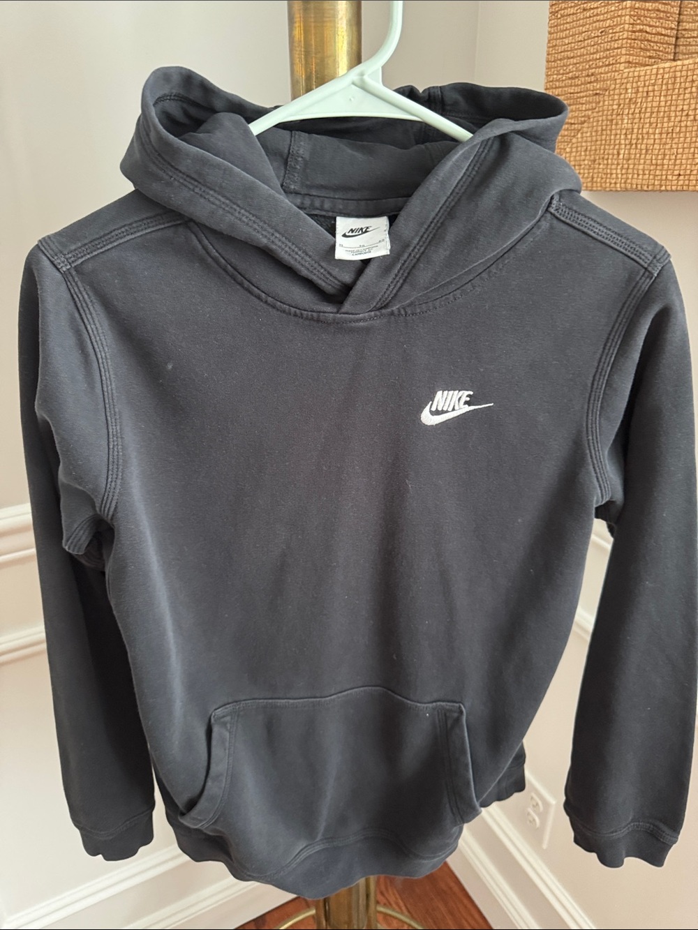 Nike Black Hoodie with White Swoosh Logo